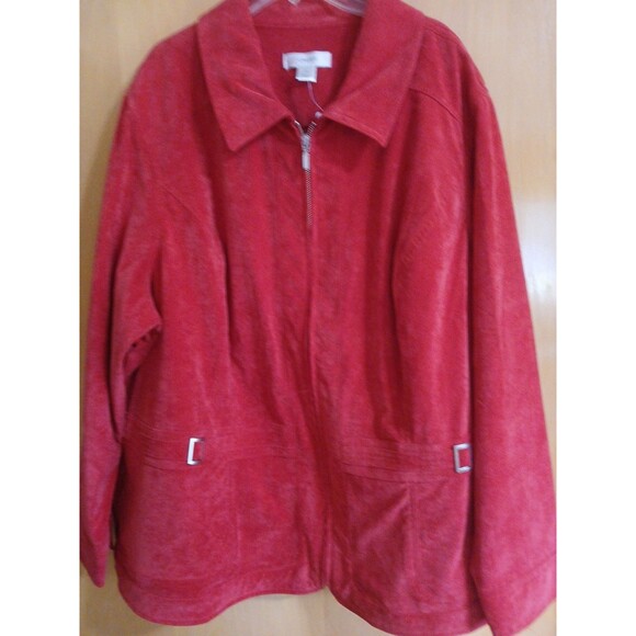 Christopher & Banks Women Longsleeve Jacket True Red Plus Size 3X Full Zip-Up - Picture 3 of 16